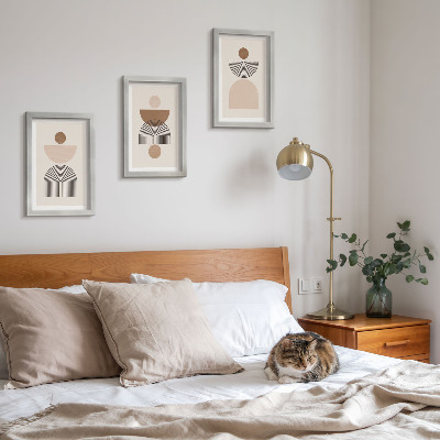 Photo frame wall Abstract shapes in shades of brown and beige
