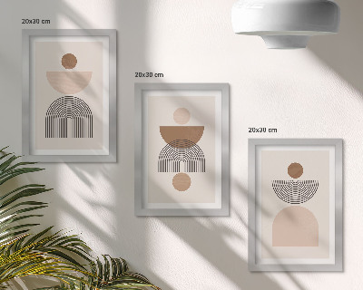 Photo frame wall Abstract shapes in shades of brown and beige