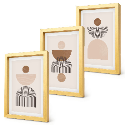 Photo frame wall Abstract shapes in shades of brown and beige