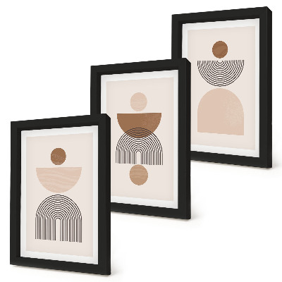 Photo frame wall Abstract shapes in shades of brown and beige