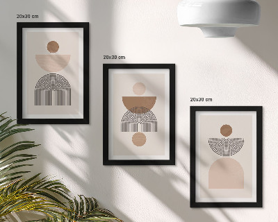 Photo frame wall Abstract shapes in shades of brown and beige