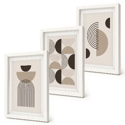 Photo frame wall with abstract geometric minimalism