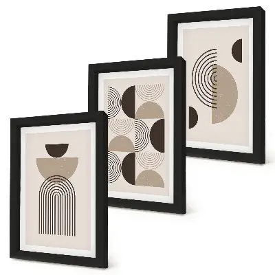 Photo frame wall with abstract geometric minimalism