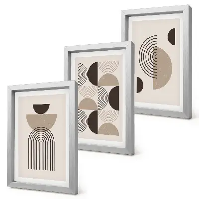 Photo frame wall with abstract geometric minimalism