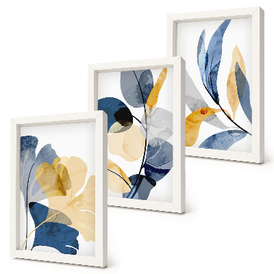 3-piece wall art set Plant motifs in a watercolor style