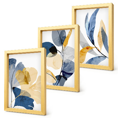 3-piece wall art set Plant motifs in a watercolor style