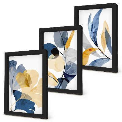 3-piece wall art set Plant motifs in a watercolor style