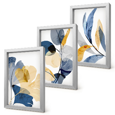 3-piece wall art set Plant motifs in a watercolor style