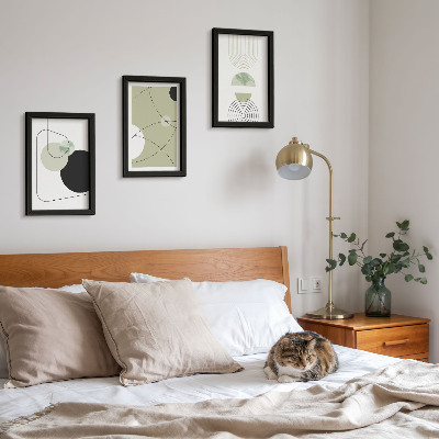 3-piece wall art set Abstract shapes in subdued colors