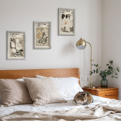 Photo frame wall Retro flowers from different cities around the world