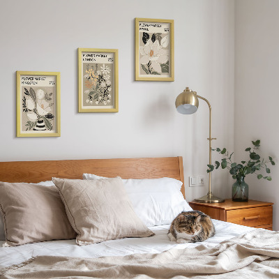 Photo frame wall Retro flowers from different cities around the world