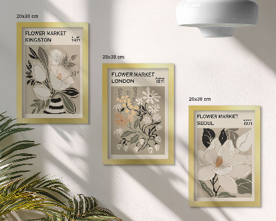 Photo frame wall Retro flowers from different cities around the world