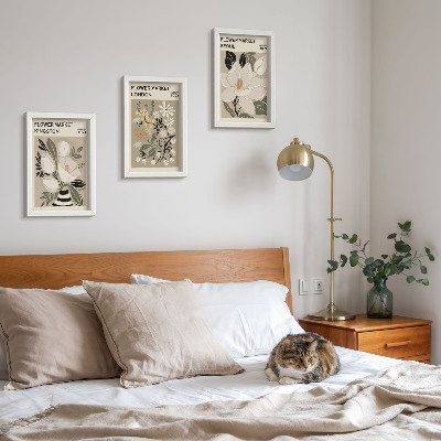 Photo frame wall Retro flowers from different cities around the world