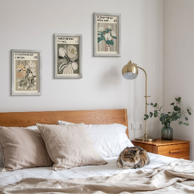 3-piece wall art set Flower markets in London, Chicago and Hong Kong