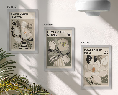Photo frame wall Flowers from the Kingston, Chicago, and Seoul markets in retro style