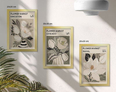 Photo frame wall Flowers from the Kingston, Chicago, and Seoul markets in retro style