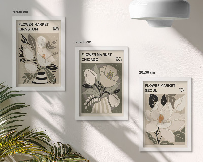 Photo frame wall Flowers from the Kingston, Chicago, and Seoul markets in retro style