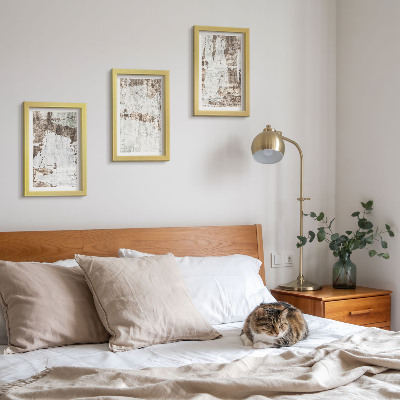 3-piece wall art set Abstract patterns in shades of white and brown