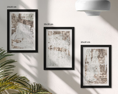 3-piece wall art set Abstract patterns in shades of white and brown