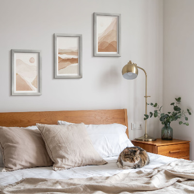 Photo frame wall Abstract landscapes in shades of brown and beige