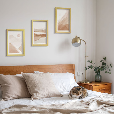 Photo frame wall Abstract landscapes in shades of brown and beige