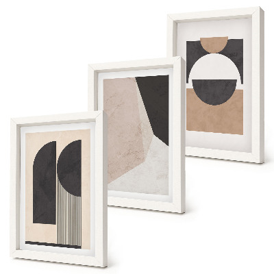 Photo frame wall Abstract shapes in shades of beige and brown