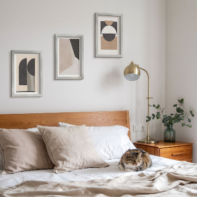 Photo frame wall Abstract shapes in shades of beige and brown