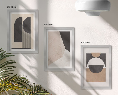 Photo frame wall Abstract shapes in shades of beige and brown