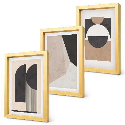 Photo frame wall Abstract shapes in shades of beige and brown