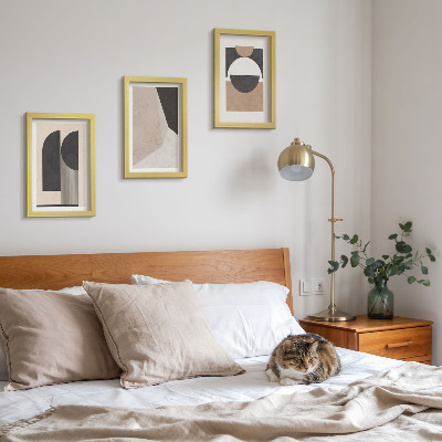 Photo frame wall Abstract shapes in shades of beige and brown