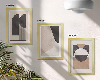 Photo frame wall Abstract shapes in shades of beige and brown