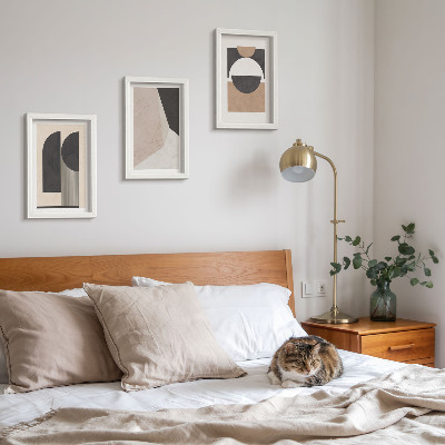 Photo frame wall Abstract shapes in shades of beige and brown