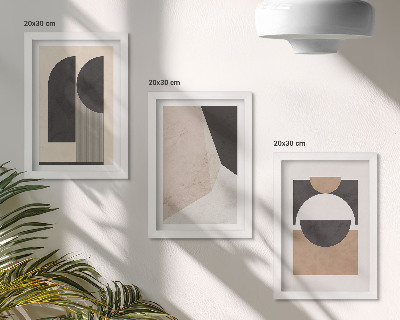 Photo frame wall Abstract shapes in shades of beige and brown