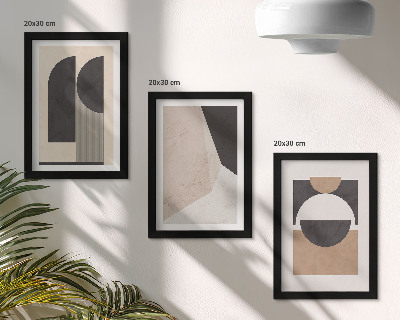 Photo frame wall Abstract shapes in shades of beige and brown