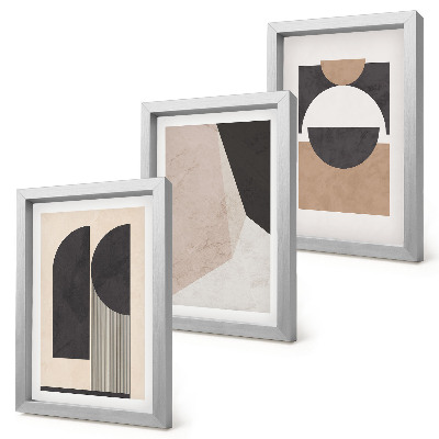 Photo frame wall Abstract shapes in shades of beige and brown
