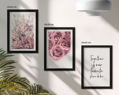 3-piece wall art set Flowers and bouquets of roses with a homemade inscription