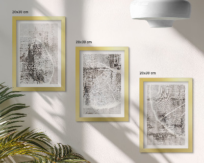 Photo frame wall Wood grain patterns in shades of gray and white