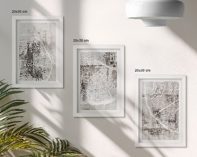 Photo frame wall Wood grain patterns in shades of gray and white
