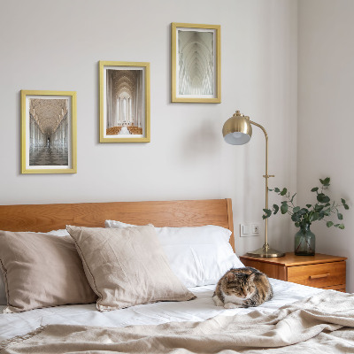 3-piece wall art set Interiors of historic buildings and cathedrals