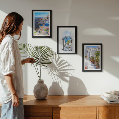 Photo frame wall Views of Santorini Greek architecture of Oia