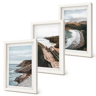 3-piece wall art set Seaside views with cliffs and beach landscapes