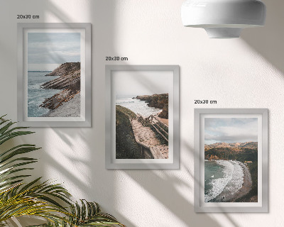 3-piece wall art set Seaside views with cliffs and beach landscapes