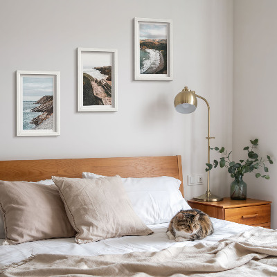 3-piece wall art set Seaside views with cliffs and beach landscapes