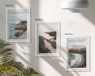 3-piece wall art set Seaside views with cliffs and beach landscapes