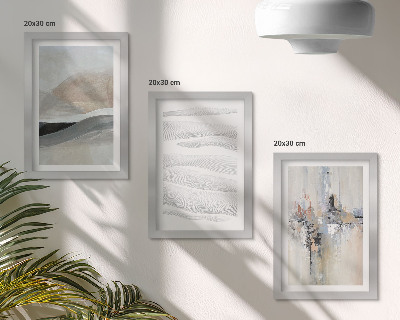 Framed triptych Abstract patterns in neutral earth tones