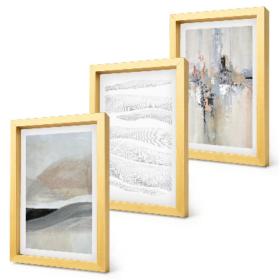 Framed triptych Abstract patterns in neutral earth tones