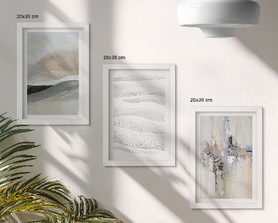 Framed triptych Abstract patterns in neutral earth tones