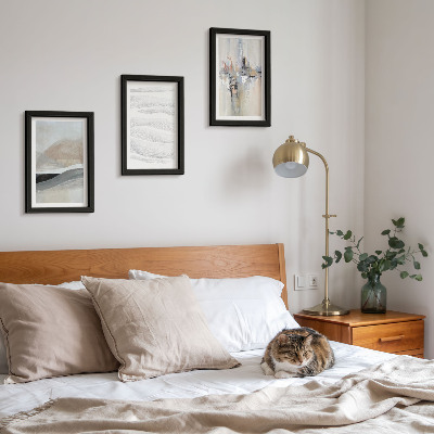 Framed triptych Abstract patterns in neutral earth tones