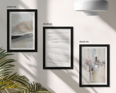 Framed triptych Abstract patterns in neutral earth tones