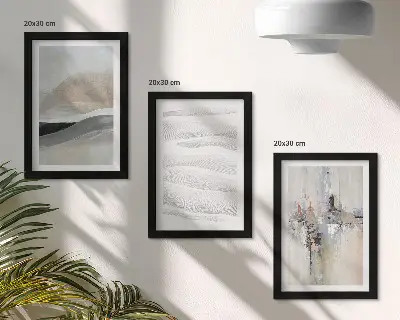 Abstract patterns in neutral earth tones framed triptych